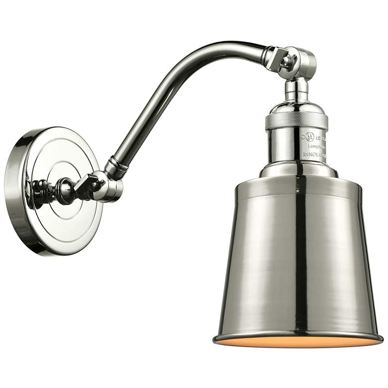 Image 1 Franklin Restoration Addison 11 1/2"H Polished Nickel Sconce