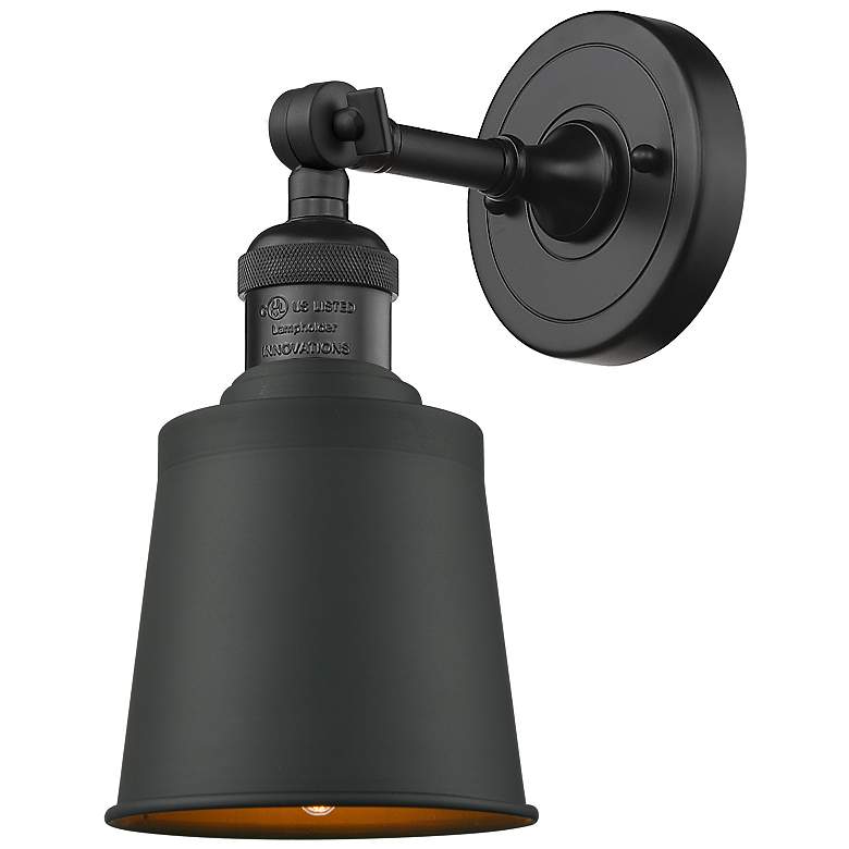Image 1 Franklin Restoration Addison 12"H Matte Black Wall Sconce
