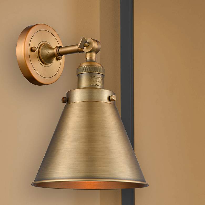 Image 1 Franklin Restoration Appalachian 13"H Brushed Brass Sconce