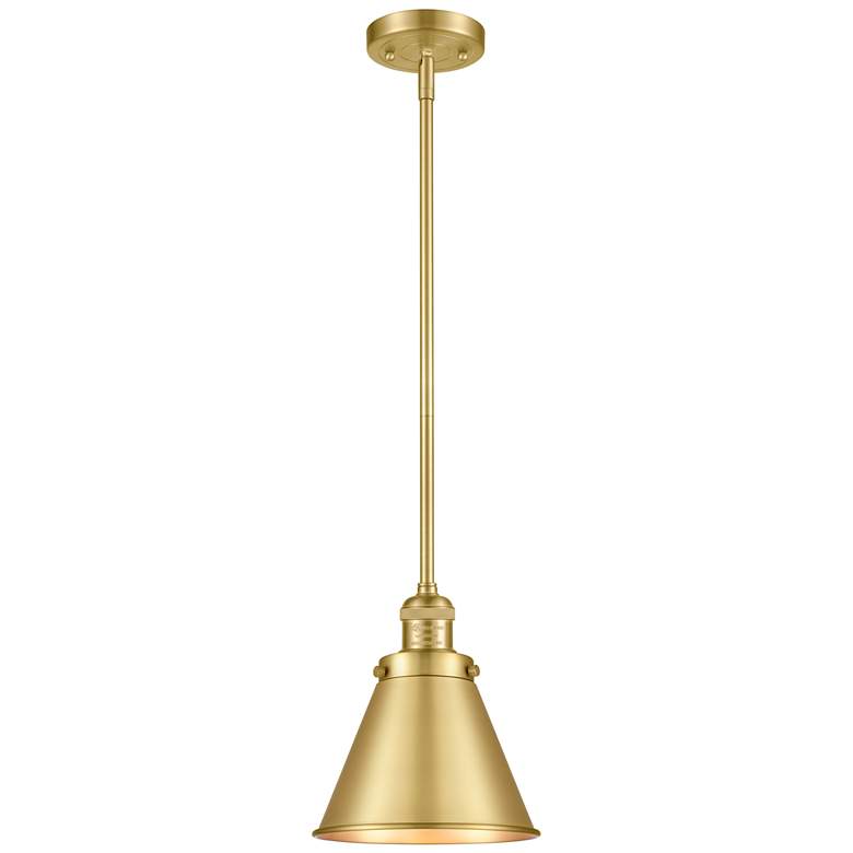 Image 1 Franklin Restoration Appalachian 8" Gold Stemmed Mini Pendant w/ Gold