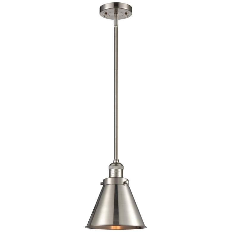 Image 1 Franklin Restoration Appalachian 8" LED Mini Pendant - Satin Nickel