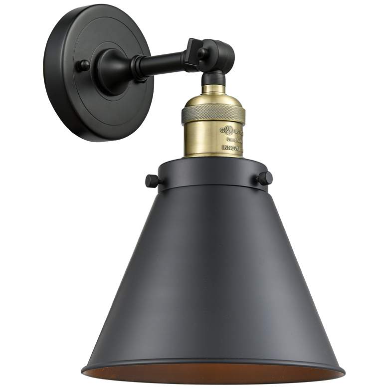 Image 1 Franklin Restoration Appalachian 8" LED Sconce - Black Brass - Black S