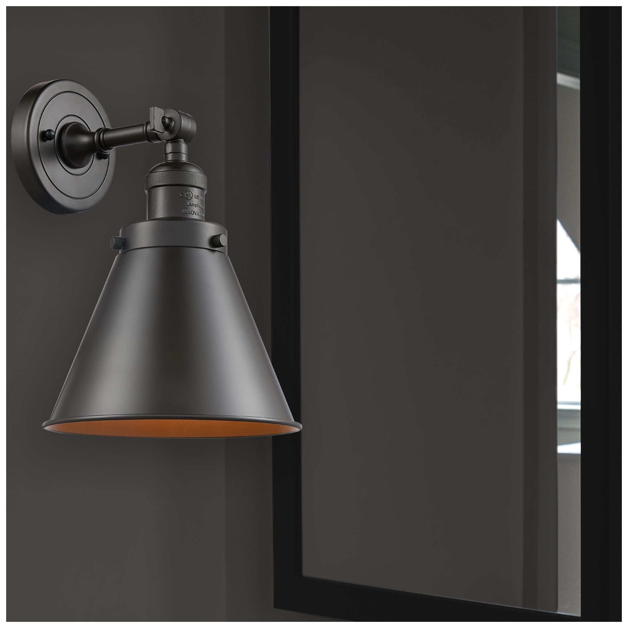 Image 4 Franklin Restoration Appalachian 8" LED Sconce - Bronze - Bronze Shade more views