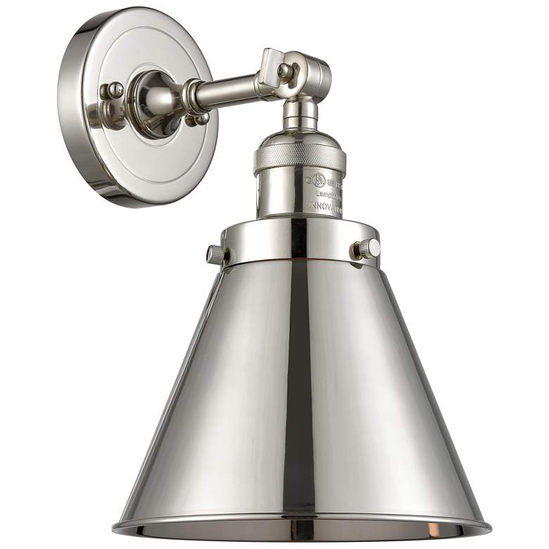Image 1 Franklin Restoration Appalachian 8" LED Sconce - Nickel - Nickel Shade