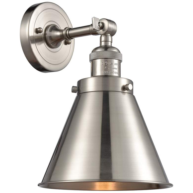 Image 1 Franklin Restoration Appalachian 8" LED Sconce - Nickel - Nickel Shade