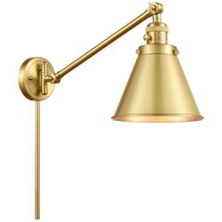 Franklin Restoration Appalachian Satin Gold Swing Arm Wall Lamp