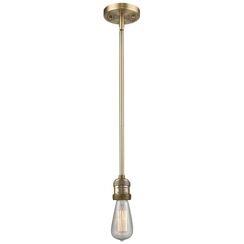 Image 1 Franklin Restoration Bare Bulb 2" LED Mini Pendant - Brushed Brass Fin