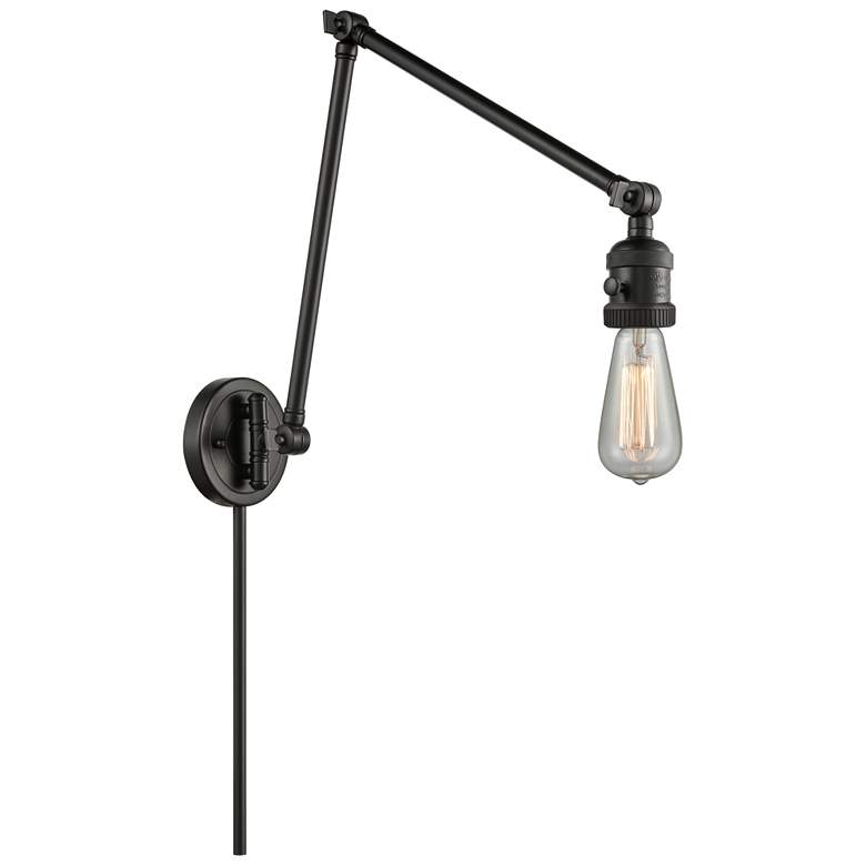 Image 1 Franklin Restoration Bare Bulb 30" High Matte Black Swing Arm