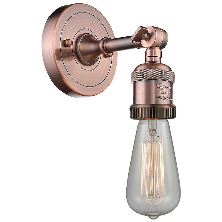 Image 1 Franklin Restoration Bare Bulb 5" Antique Copper Sconce