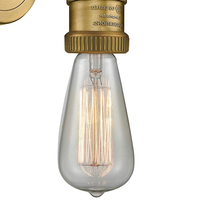 Image 2 Franklin Restoration Bare Bulb 5" Brushed Brass Sconce more views