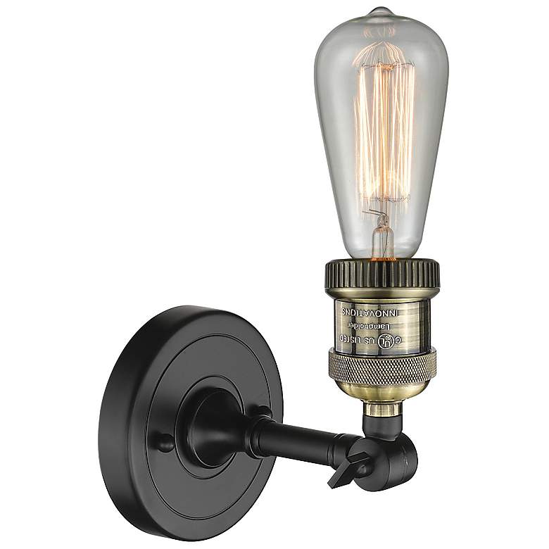 Image 1 Franklin Restoration Bare Bulb 5" LED Sconce - Black Brass Finish