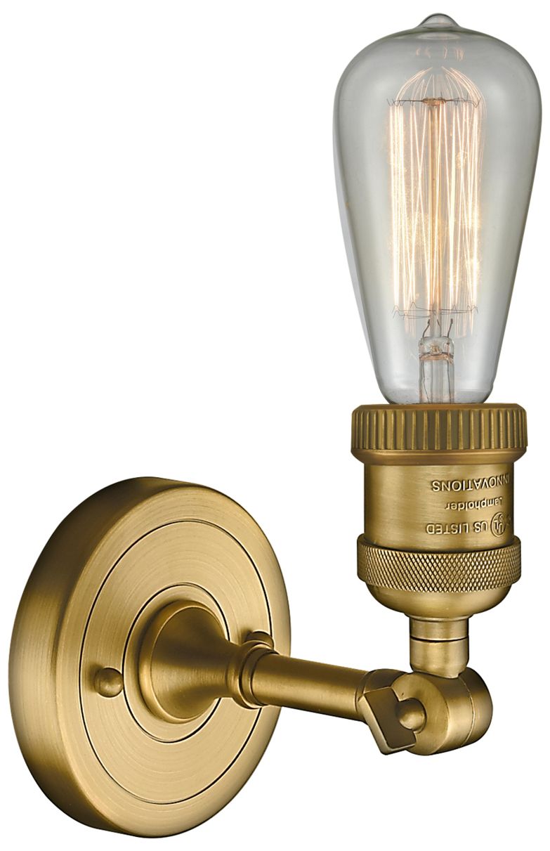 Image 4 Franklin Restoration Bare Bulb 5" LED Sconce - Brass Finish more views