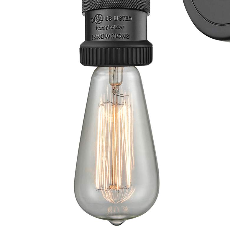 Image 2 Franklin Restoration Bare Bulb 5" Matte Black Sconce more views