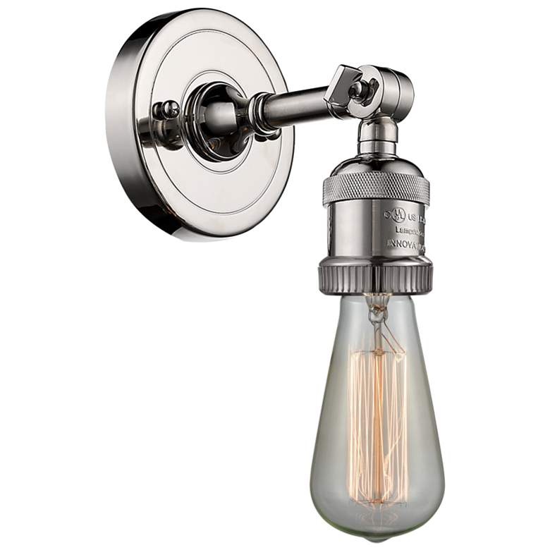 Image 1 Franklin Restoration Bare Bulb 5" Polished Nickel Sconce