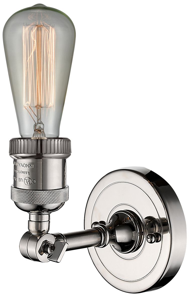Image 3 Franklin Restoration Bare Bulb 5" Polished Nickel Sconce more views