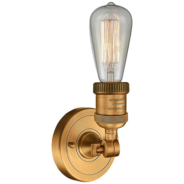 Image 3 Franklin Restoration Bare Bulb 5"H Brushed Brass LED Sconce more views