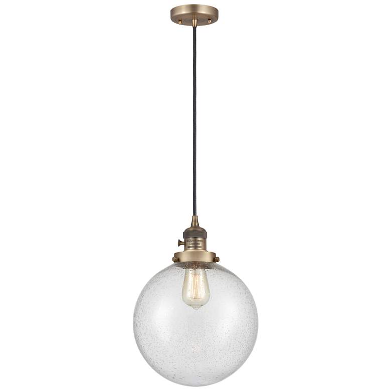 Image 1 Franklin Restoration Beacon 10" Mini Pendant - Brushed Brass - Seedy S