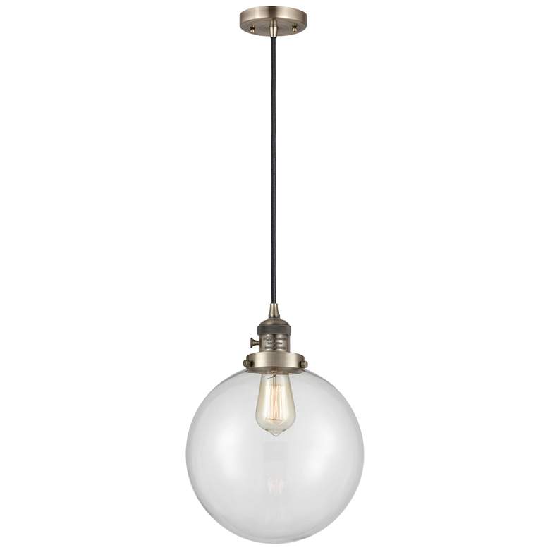 Image 1 Franklin Restoration Beacon 10" Mini Pendant - LED Bulb - Brass - Clea