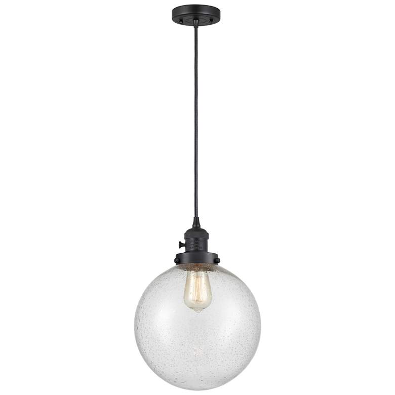 Image 1 Franklin Restoration Beacon 10" Mini Pendant - Matte Black - Seedy Sha