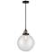 Franklin Restoration Beacon 10" LED Mini Pendant - Black Brass - Clear