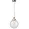 Franklin Restoration Beacon 10" LED Mini Pendant - Satin Nickel - Clear