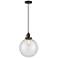 Franklin Restoration Beacon 10" Mini Pendant - Matte Black - Seedy Shade