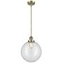Franklin Restoration Beacon 12" Brass Stemmed Mini Pendant w/ Clear Sh