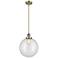 Franklin Restoration Beacon 12" Brass Stemmed Mini Pendant w/ Clear Sh