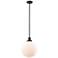 Franklin Restoration Beacon 12" Bronze Stemmed Mini Pendant w/ White S