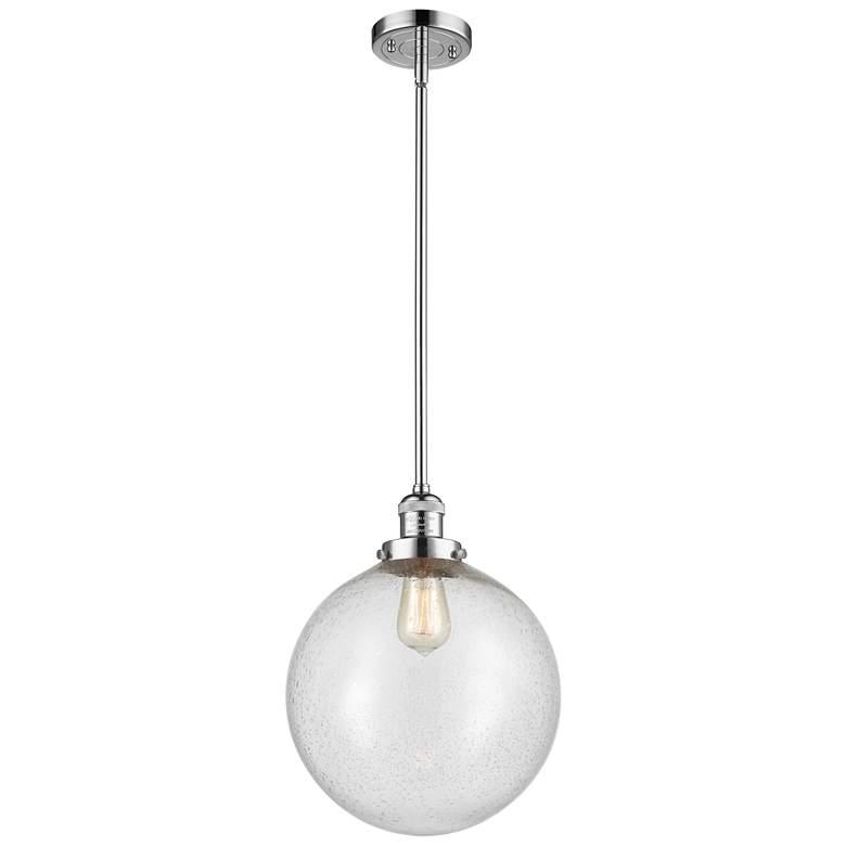 Image 1 Franklin Restoration Beacon 12" Chrome Stemmed Mini Pendant w/ Seedy S