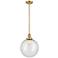 Franklin Restoration Beacon 12" Gold Stemmed Mini Pendant w/ Seedy Sha