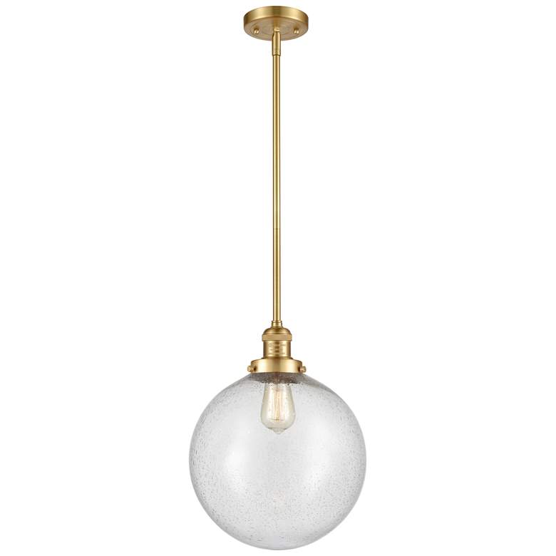 Image 1 Franklin Restoration Beacon 12" LED Mini Pendant - Satin Gold - Seedy