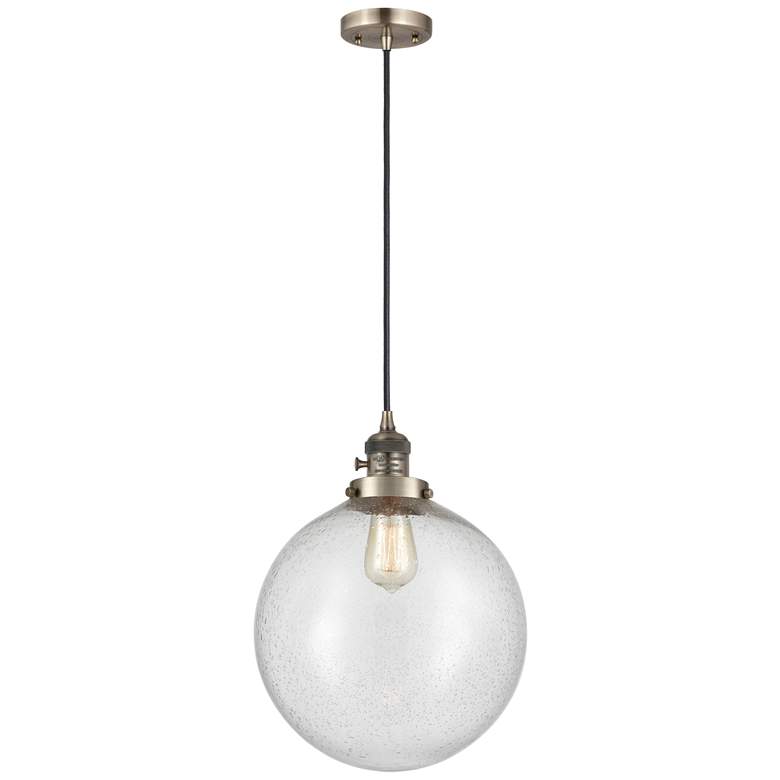Image 1 Franklin Restoration Beacon 12" Mini Pendant - LED Bulb - Brass - Seed