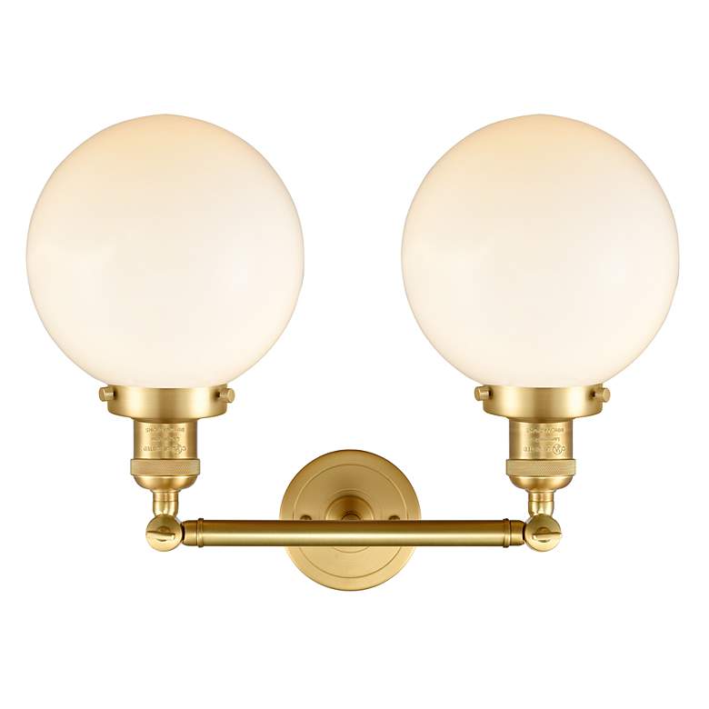 Image 3 Franklin Restoration Beacon 14"H Satin Gold 2-Light Sconce more views