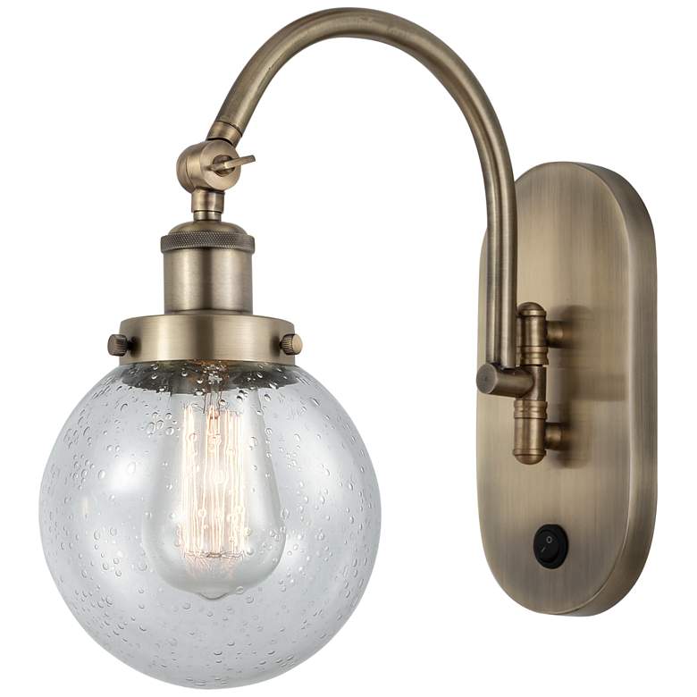 Image 1 Franklin Restoration Beacon 6" Incandescent Sconce - Brass - Seedy Sha