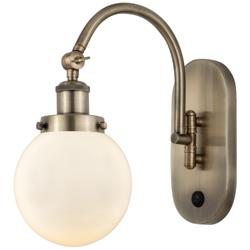 Franklin Restoration Beacon 6" Incandescent Sconce - Brass - White Sha