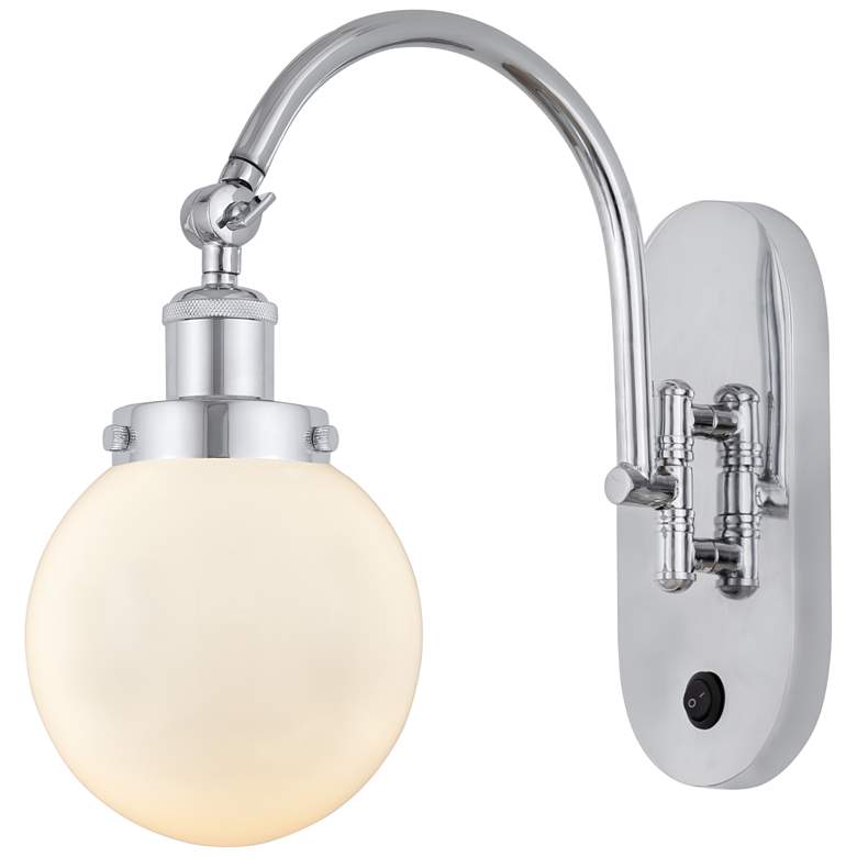 Image 1 Franklin Restoration Beacon 6" Incandescent Sconce - Chrome - White Sh