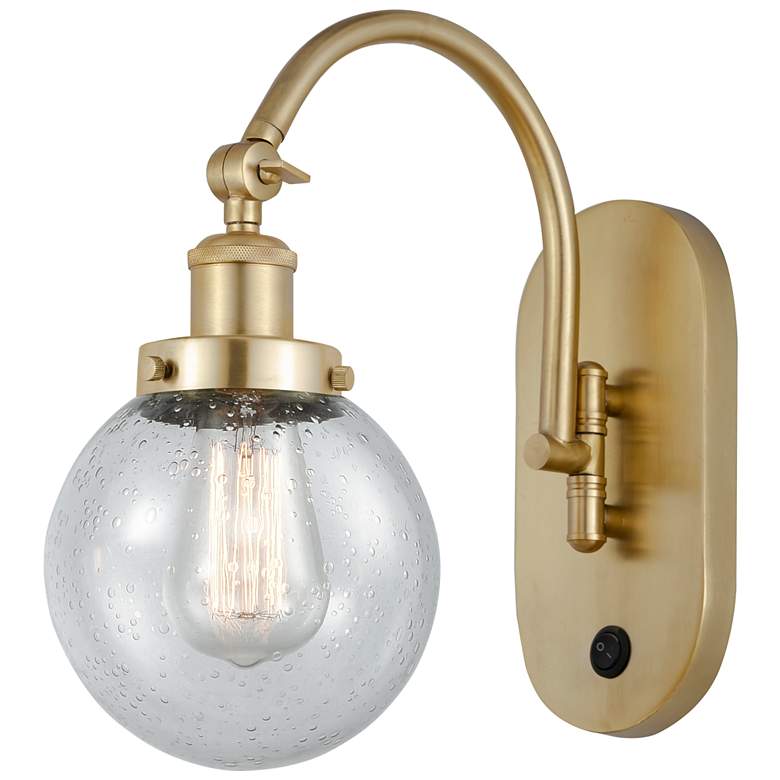 Image 1 Franklin Restoration Beacon 6" Incandescent Sconce - Gold - Seedy Shad