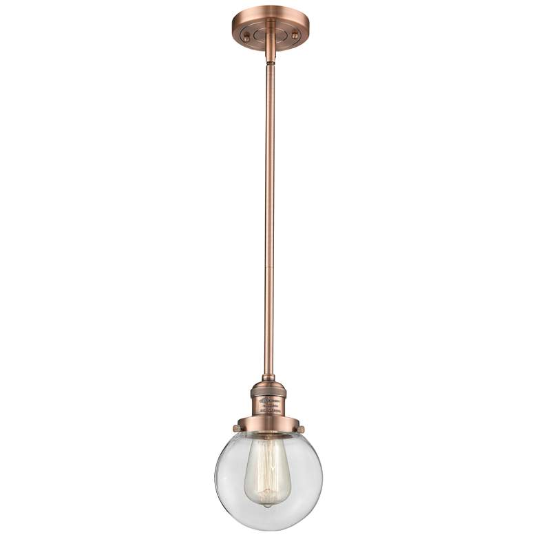 Image 1 Franklin Restoration Beacon 6" LED Mini Pendant - Antique Copper - Cle