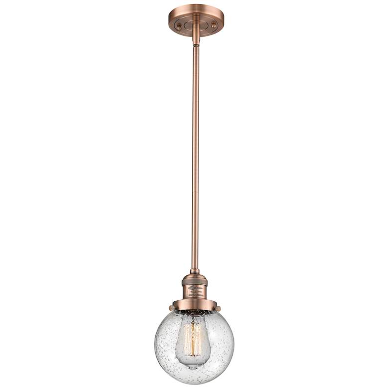Image 1 Franklin Restoration Beacon 6" LED Mini Pendant - Antique Copper - See