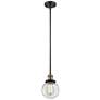 Franklin Restoration Beacon 6" LED Mini Pendant - Black Brass - Clear