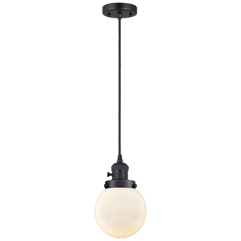 Image 1 Franklin Restoration Beacon 6" LED Mini Pendant - Black - White