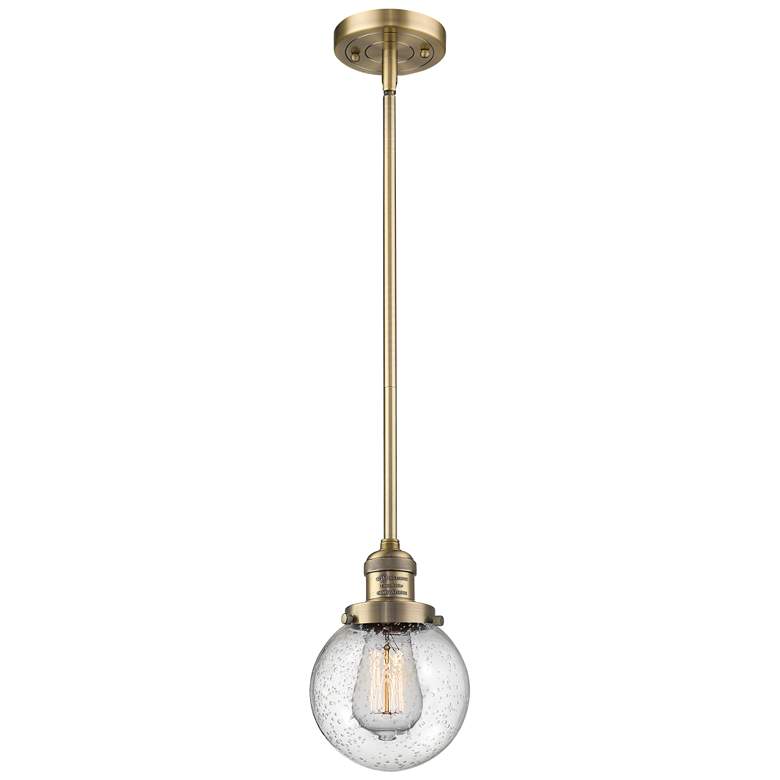 Image 1 Franklin Restoration Beacon 6" LED Mini Pendant - Brushed Brass - Seed