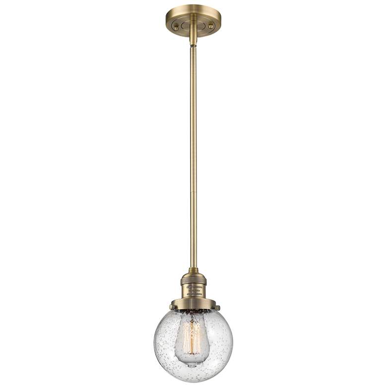 Image 1 Franklin Restoration Beacon 6 inch LED Mini Pendant - Brushed Brass - Seed