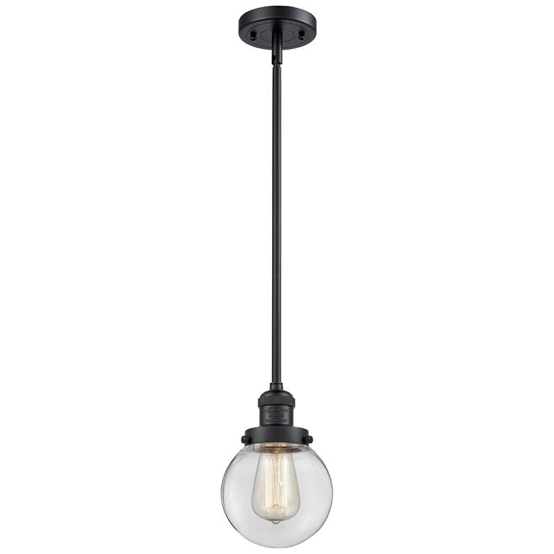 Image 1 Franklin Restoration Beacon 6 inch LED Mini Pendant - Matte Black - Clear