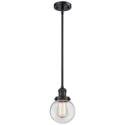 Franklin Restoration Beacon 6" LED Mini Pendant - Matte Black - Clear