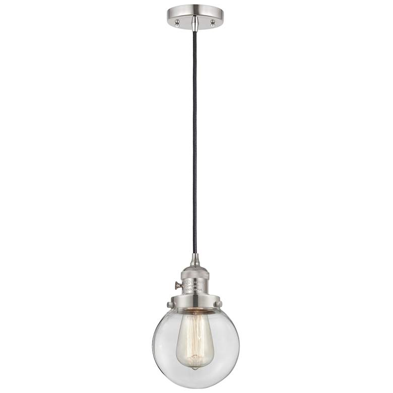 Image 1 Franklin Restoration Beacon 6" LED Mini Pendant - Polished Nickel - Cl