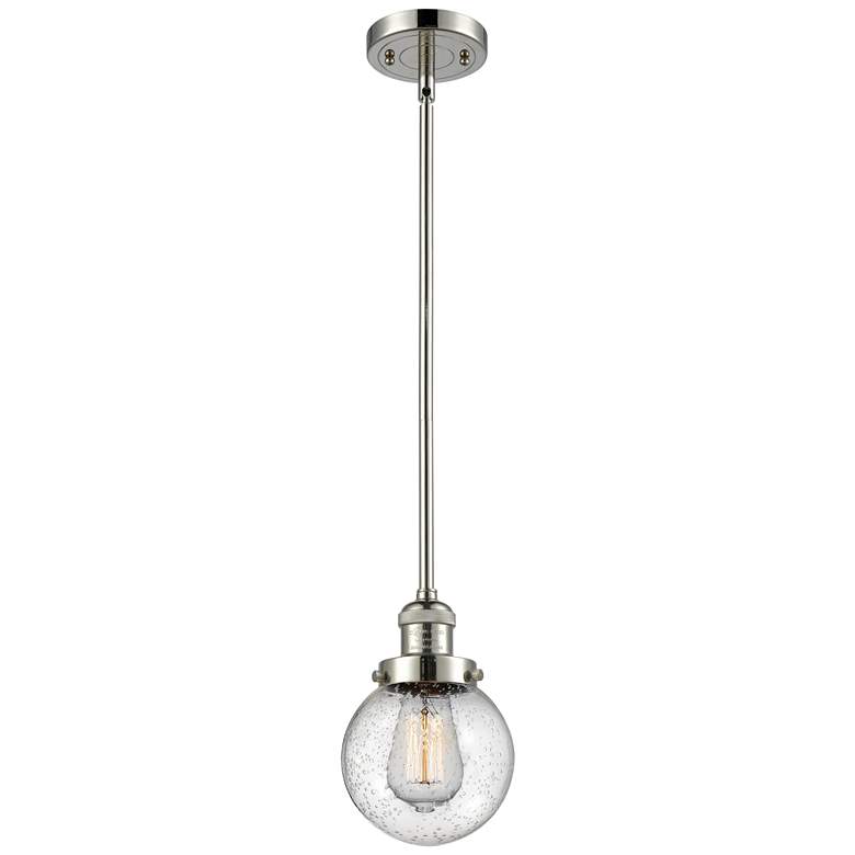 Image 1 Franklin Restoration Beacon 6" LED Mini Pendant - Polished Nickel - Se