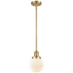 Franklin Restoration Beacon 6" LED Mini Pendant - Satin Gold - Matte W