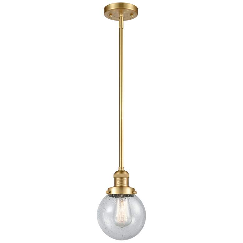 Image 1 Franklin Restoration Beacon 6" LED Mini Pendant - Satin Gold - Seedy
